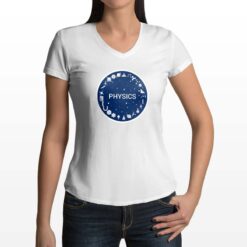 Physics t-shirt scollo a v personalizzata donna digitalshirt bianca