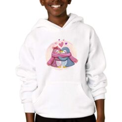 Pinguini Innamorati felpa con cappuccio personalizzata bambino digitalshirtbianco