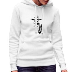 Pistolero felpa con cappuccio personalizzata donna digitalshirt bianca.jpg