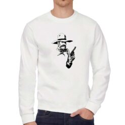 Pistolero felpa senza cappuccio personalizzata uomo digitalshirt bianca
