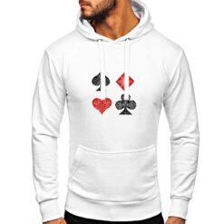Poker felpa con cappuccio personalizzata uomo digitalshirt bianca
