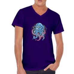 Polipo t-shirt scollo a v personalizzata uomo digitalshirt viola