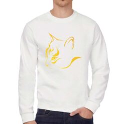 Profilo Gatto felpa senza cappuccio personalizzata uomo digitalshirt bianca
