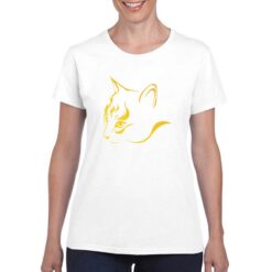 Profilo Gatto t-shirt personalizzata donna digitalshirt bianco