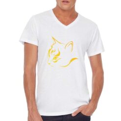 Profilo Gatto t-shirt scollo a v personalizzata uomo digitalshirt bianca