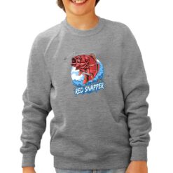 Red Snapper felpa senza cappuccio personalizzata bambino digitalshirt grigia