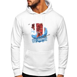 Red Snapper felpa con cappuccio personalizzata uomo digitalshirt bianca