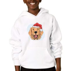 Retriver Natale felpa con cappuccio personalizzata bambino digitalshirtbianco