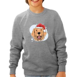 Retriver Natale felpa senza cappuccio personalizzata bambino digitalshirt grigia