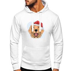 Retriver Natale felpa con cappuccio personalizzata uomo digitalshirt bianca