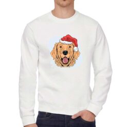 Retriver Natale felpa senza cappuccio personalizzata uomo digitalshirt bianca