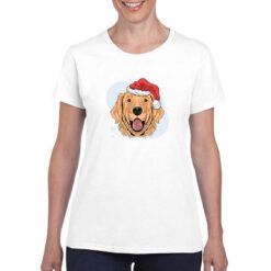 Retriver Natale t-shirt personalizzata donna digitalshirt bianco
