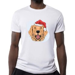 Retriver Natale t-shirt personalizzata uomo digitalshirt bianca