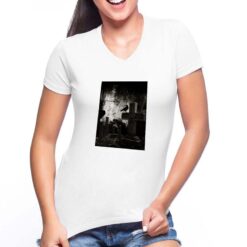 Rip t-shirt scollo a v personalizzata donna digitalshirt bianca