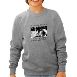 Bud Spencer rissa felpa senza cappuccio personalizzata bambino digitalshirt grigia