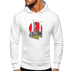 Robot Attak Brooklyn felpa con cappuccio personalizzata uomo digitalshirt bianca