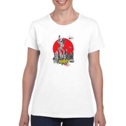 Robot Attak Brooklyn t-shirt personalizzata donna digitalshirt bianco