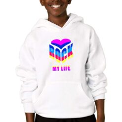 Rock My Life felpa con cappuccio personalizzata bambino digitalshirtbianco
