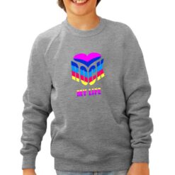 Rock My Life felpa senza cappuccio personalizzata bambino digitalshirt grigia