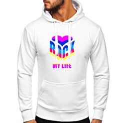 Rock My Life felpa con cappuccio personalizzata uomo digitalshirt bianca