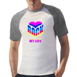 Rock My Life t-shirt bicolor personalizzata uomo digitalshirt grigia