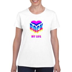 Rock My Life t-shirt personalizzata donna digitalshirt bianco