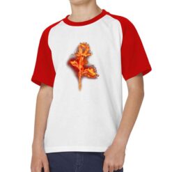 Rosa Infuocata t-shirt bicolor personalizzata bambino digitalshirt rossa