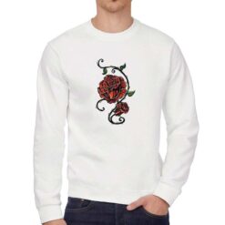Rosa Tatoo felpa senza cappuccio personalizzata uomo digitalshirt bianca
