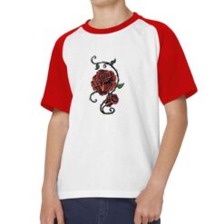 Rosa Tatoo t-shirt bicolor personalizzata bambino digitalshirt rossa