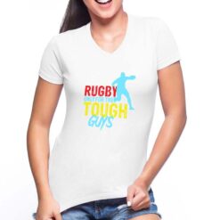 Rugby t-shirt scollo a v personalizzata donna digitalshirt bianca