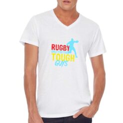 Rugby t-shirt scollo a v personalizzata uomo digitalshirt bianca