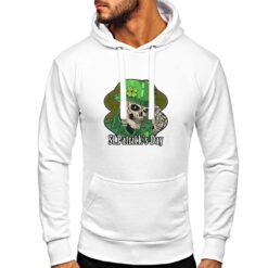 Scheletro San Patrizio felpa con cappuccio personalizzata uomo digitalshirt bianca