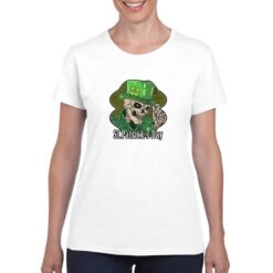 Scheletro San Patrizio t-shirt personalizzata donna digitalshirt bianco