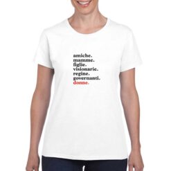 Scritte alineate ITA t-shirt personalizzata donna digitalshirt bianco