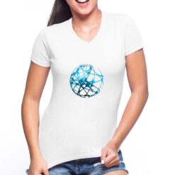 Sfera t-shirt scollo a v personalizzata donna digitalshirt bianca