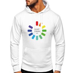 Smart Working felpa con cappuccio personalizzata uomo digitalshirt bianca