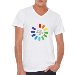 Smart Working t-shirt scollo a v personalizzata uomo digitalshirt bianca
