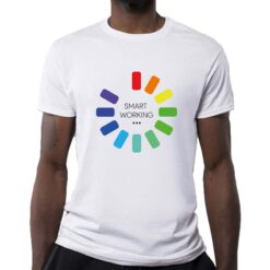 Smart Working t-shirt personalizzata uomo digitalshirt bianca