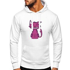 Smile Felino felpa con cappuccio personalizzata uomo digitalshirt bianca