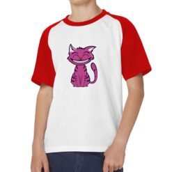 Smile Felino t-shirt bicolor personalizzata bambino digitalshirt rossa
