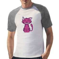 Smile Felino t-shirt bicolor personalizzata uomo digitalshirt grigia
