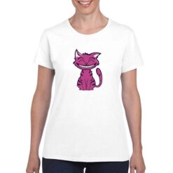 Smile Felino t-shirt personalizzata donna digitalshirt bianco