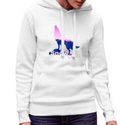 Snow World Day felpa con cappuccio personalizzata donna digitalshirt bianca.jpg