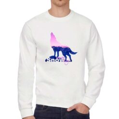 Snow World Day felpa senza cappuccio personalizzata uomo digitalshirt bianca