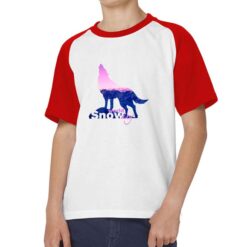 Snow World Day t-shirt bicolor personalizzata bambino digitalshirt rossa