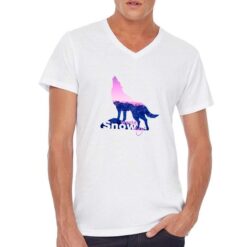 Snow World Day t-shirt scollo a v personalizzata uomo digitalshirt bianca