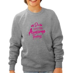Something Awesome felpa senza cappuccio personalizzata bambino digitalshirt grigia