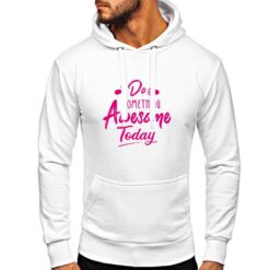 Something Awesome felpa con cappuccio personalizzata uomo digitalshirt bianca