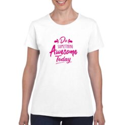 Something Awesome t-shirt personalizzata donna digitalshirt bianco
