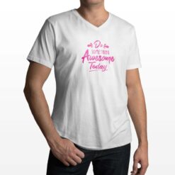 Something Awesome t-shirt scollo a v personalizzata uomo digitalshirt bianca